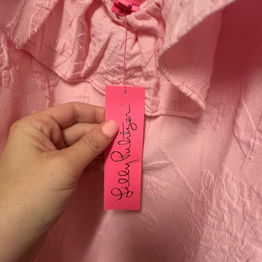 Pink Ruffled Women's Top - Picture 3 of 4